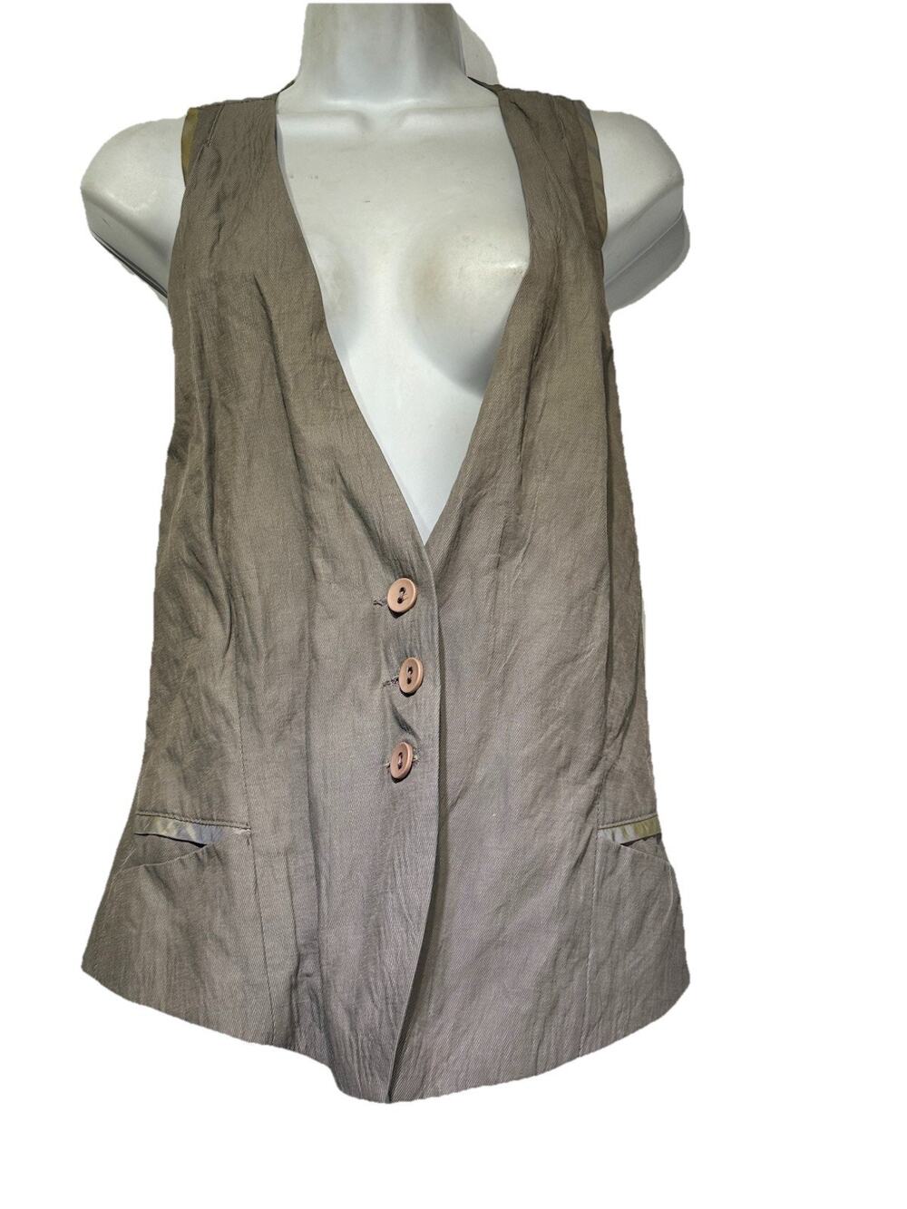 PEOPLE LIKE FRANK Womens Vest Size 14 Utility Gorpcore Button Front Made In USA